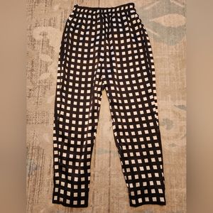 Odeeh Silk Pants. Size 34/XS. Black and Cream. EUC